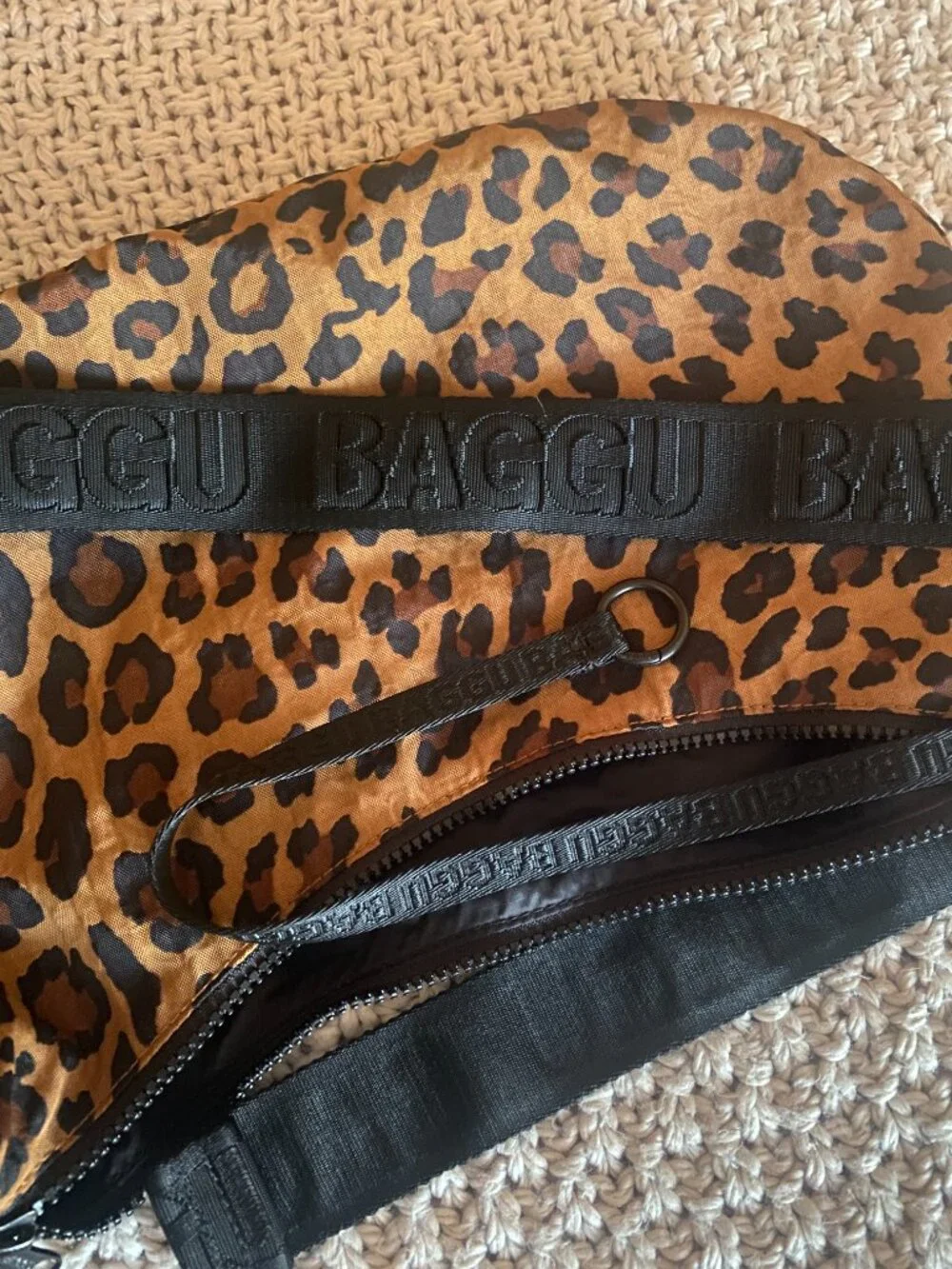 Medium Nylon Crescent Bag in Leopard - Picture 3 of 6